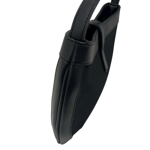 Vintage 90's Y2K Esprit Black Faux Leather Canvas Crossbody Mini Bag Small Purse - Picture 6 of 12